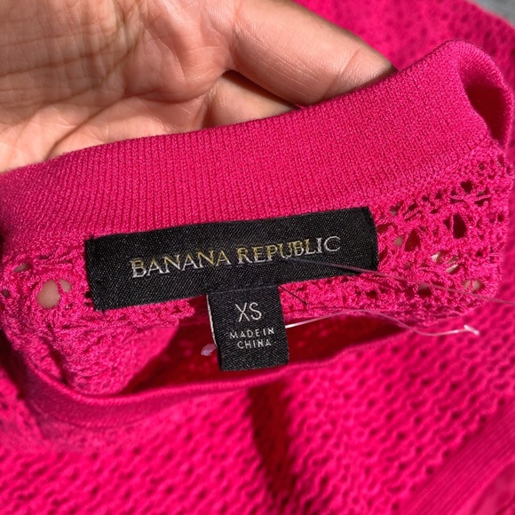 💕 BANANA REPUBLIC HOT PINK PERFORATED DRESS! - Picture 7 of 11
